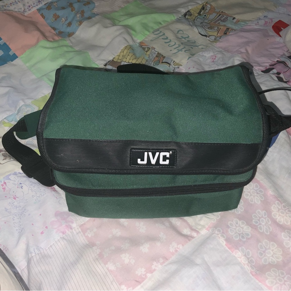 vintage 90s JVC green camera bag‎